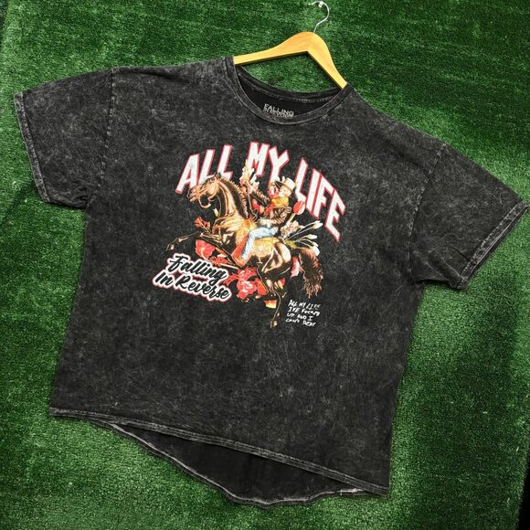 Falling in Reverse All My Life Rock Band Mineral Wash T-Shirt Size 3XL - Picture 3 of 4